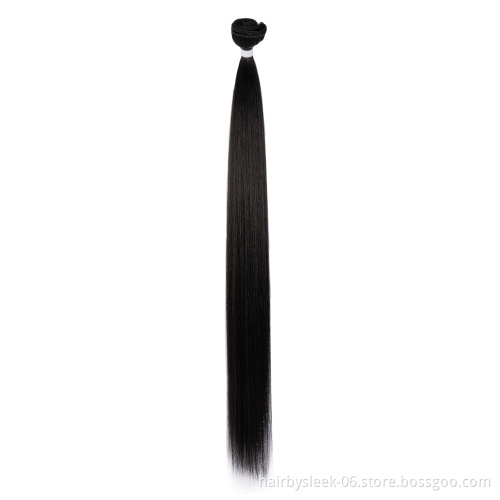 12 to 36 inches bone straight Young girl Hair Feel Super Soft Smooth Hair Bundles With Closure Synthetic Hair Extension